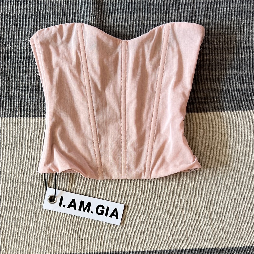 I.AM.GIA Blush Pink Strapless Corset Bustier Top - XS